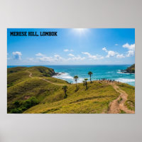 Bukit Merese Lombok Coastal Sunset Landscape Art