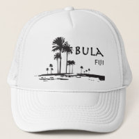 Bula Fiji Palm Tree Graphic