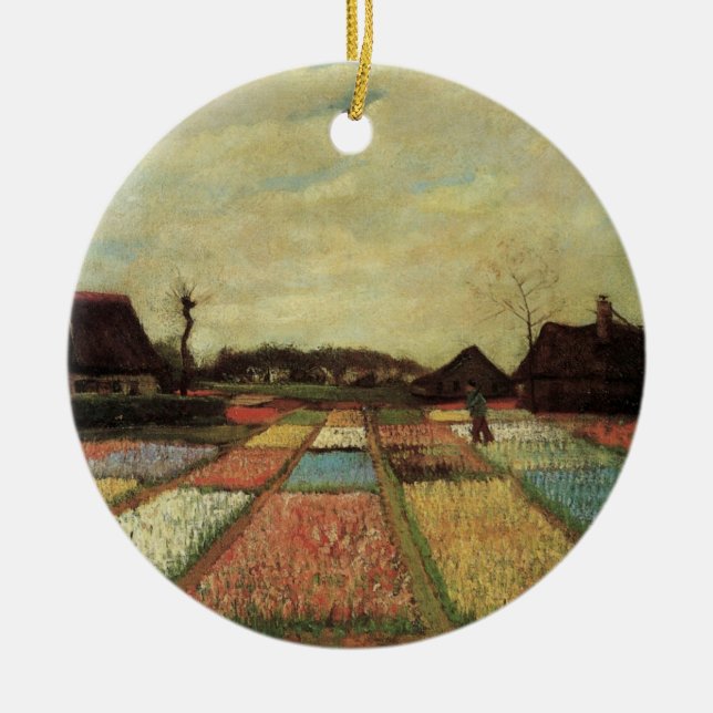 Bulb Fields by Vincent van Gogh Ceramic Ornament (Front)