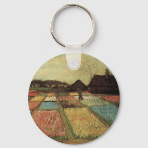 Bulb Fields by Vincent van Gogh Key Ring