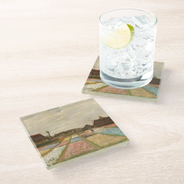 Bulb Fields | Vincent van Gogh Glass Coaster (Angled)