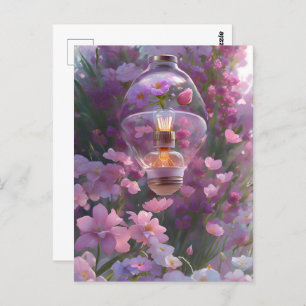 Bulb in flowers, Postcrossing Postcard
