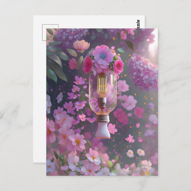 Bulb in flowers, Postcrossing Postcard (Front/Back)