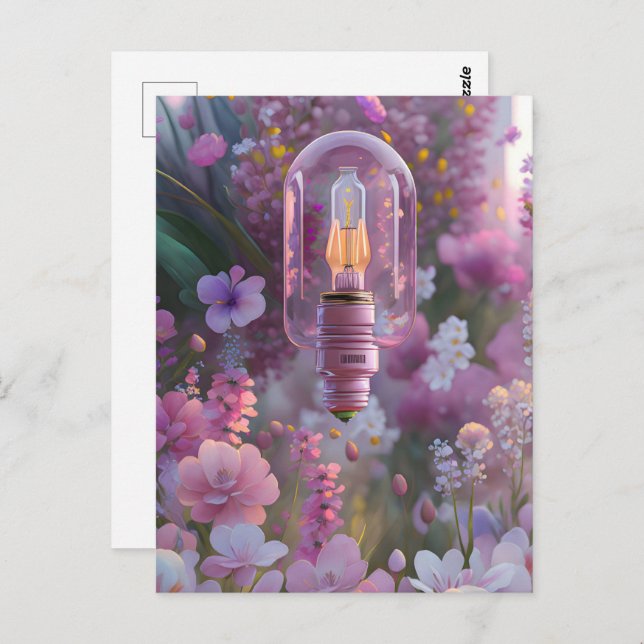 Bulb in flowers, Postcrossing Postcard (Front/Back)