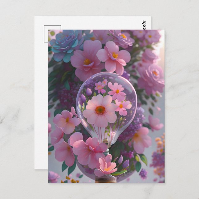 Bulb in flowers, Postcrossing Postcard (Front/Back)