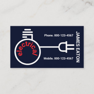 Bulb Power Plug Electrical Wiring Business Card