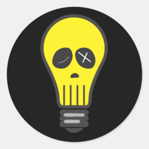 Bulb Skull (Colour) Classic Round Sticker