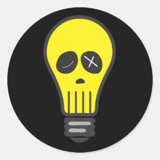 Bulb Skull (Colour) Classic Round Sticker