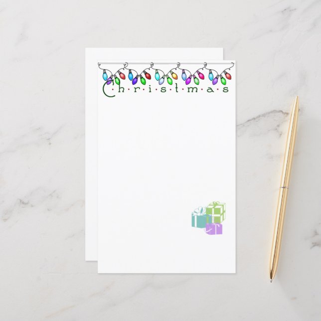 Bulbs Holiday Stationery (Matching Sets) (Front/Back In Situ)
