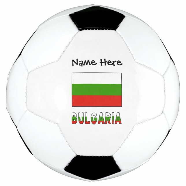 Bulgaria and Bulgarian Flag with Your Name Soccer  Soccer Ball (Front)