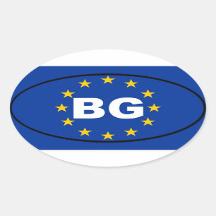 Bulgaria - BG - European Union Oval Sticker