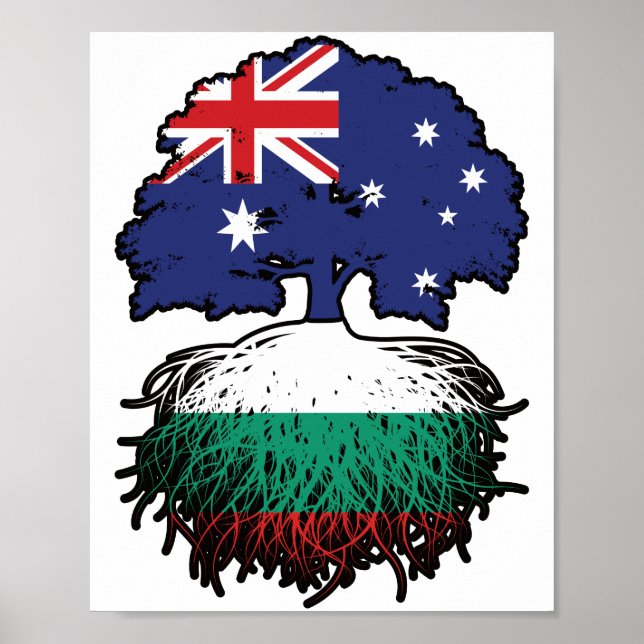 Bulgaria Bulgarian Australian Australia Tree Roots Poster (Front)