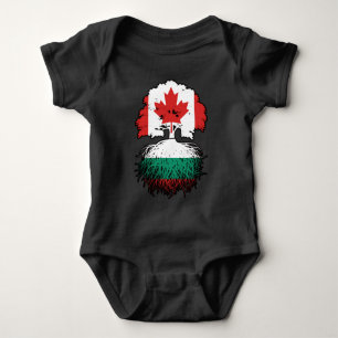 Bulgaria Bulgarian Canadian Canada Tree Roots Flag Baby Bodysuit
