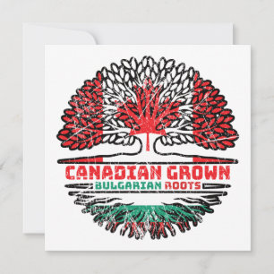 Bulgaria Bulgarian Canadian Canada Tree Roots Flag Card