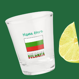 Bulgaria Bulgarian Flag Personalised Shot Glass