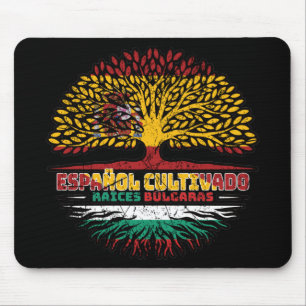 Bulgaria Bulgarian Spain Spanish Tree Roots Flag Mouse Pad