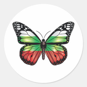 Bulgaria Butterfly Monarque Flag Classic Round Sticker