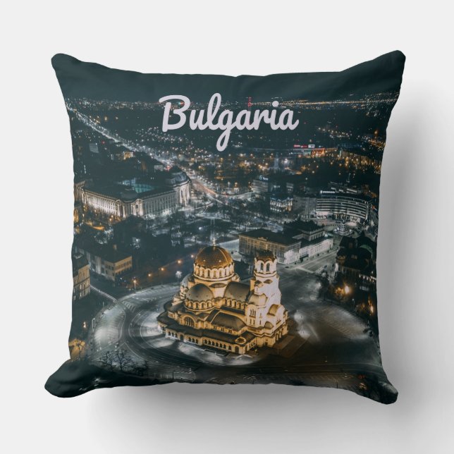 Bulgaria Capital Sofia Alexander Nevsky Cathedral Cushion (Front)
