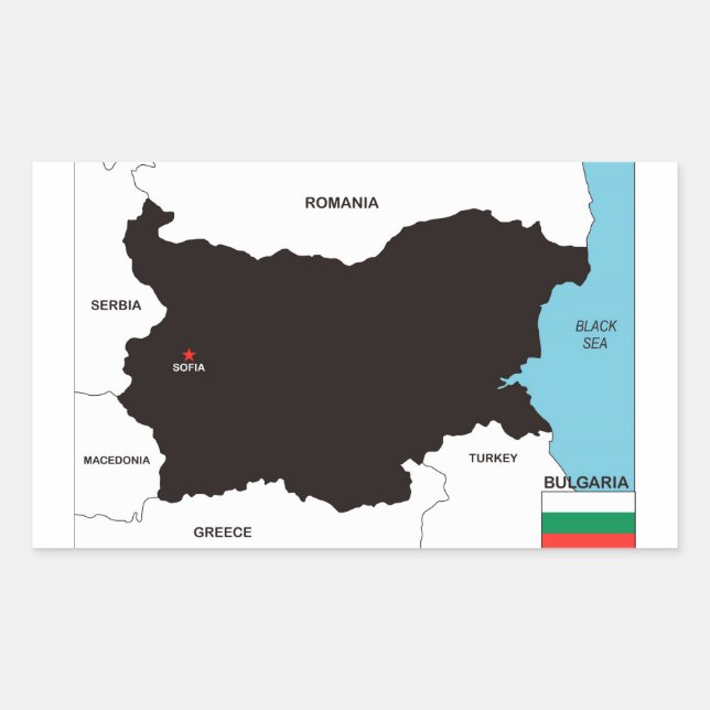 bulgaria country map flag rectangular sticker (Front)