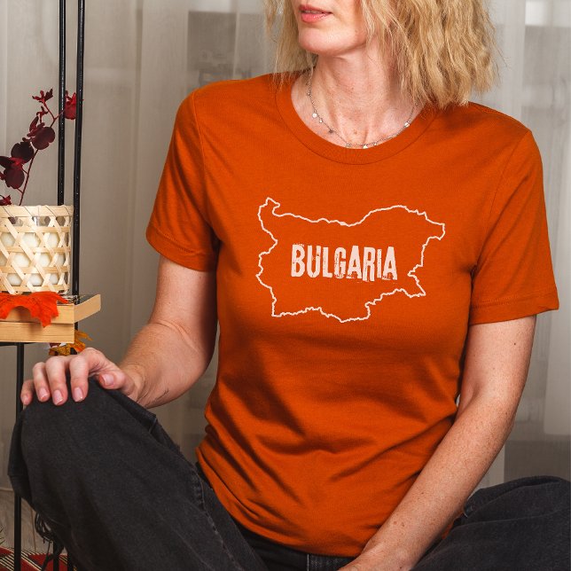 Bulgaria Country Map Shirt Text Bulgarian Outline (Creator Uploaded)