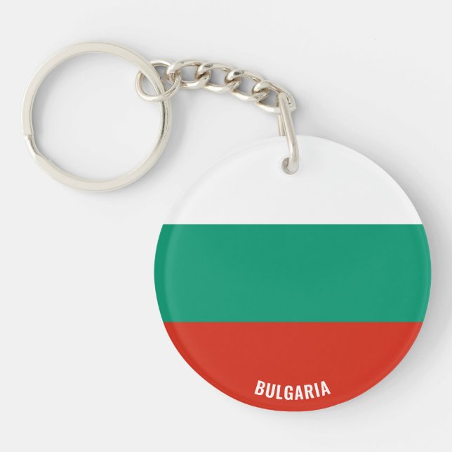 Bulgaria Flag Charming Patriotic Key Ring (Front)