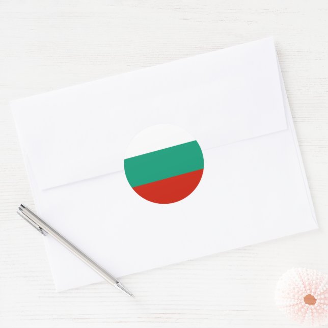Bulgaria flag classic round sticker (Envelope)