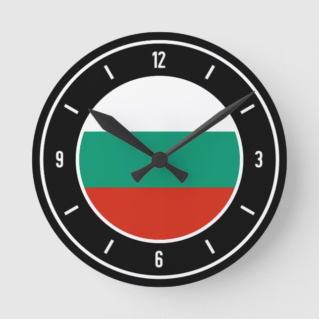 Bulgaria Flag Elegant Round Clock (Front)