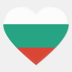 Bulgaria Flag Heart Sticker