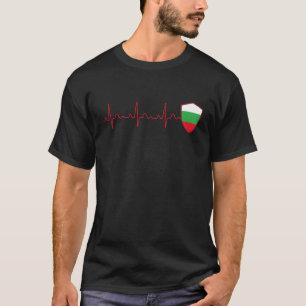 Bulgaria Flag Heartbeat EKG Patriotic National T-Shirt