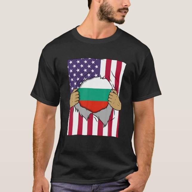 Bulgaria Flag Inside Me Home Pride Bulgarian Ameri T-Shirt (Front)