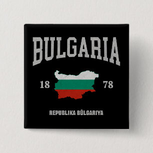 Bulgaria Flag Map 15 Cm Square Badge