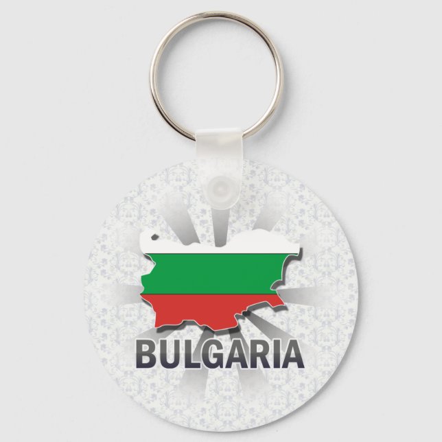 Bulgaria Flag Map 2.0 Key Ring (Front)