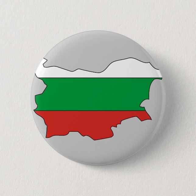 Bulgaria flag map 6 cm round badge (Front)