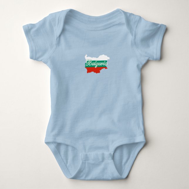 Bulgaria flag map baby bodysuit (Front)