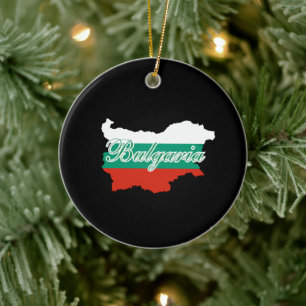 Bulgaria flag map ceramic ornament