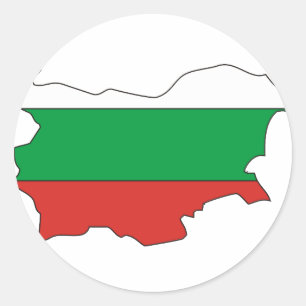 Bulgaria flag map classic round sticker