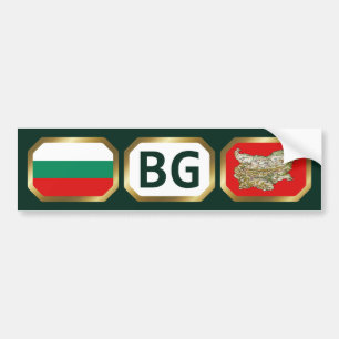 Bulgaria Flag Map Code Bumper Sticker