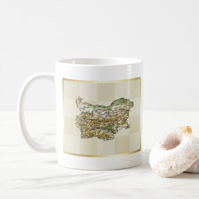 Bulgaria Flag + Map Mug (With Donut)