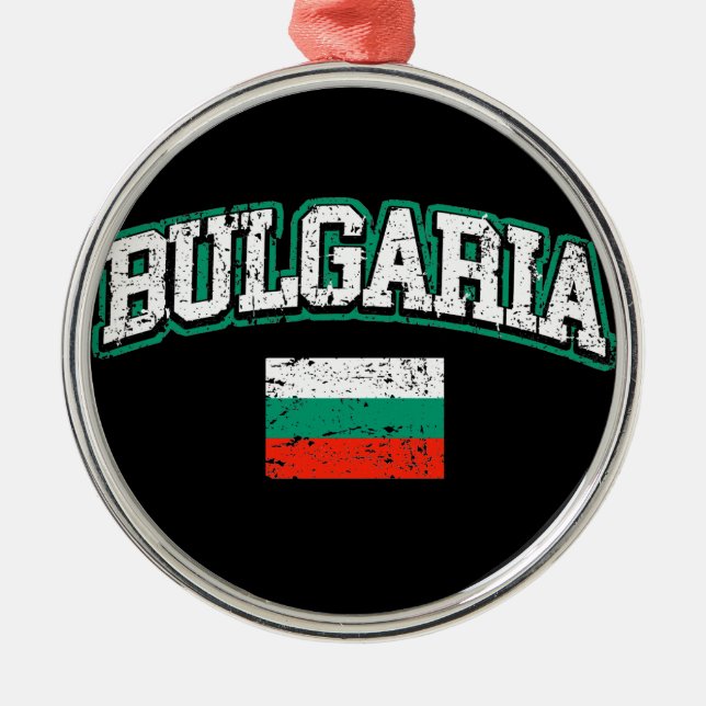 Bulgaria Flag Metal Tree Decoration (Front)
