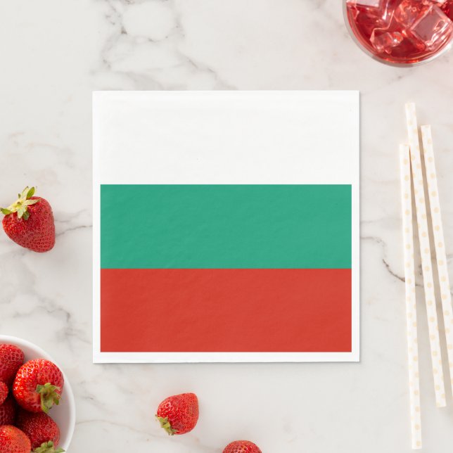 Bulgaria flag napkin (Insitu)