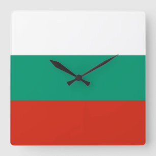 Bulgaria Flag Square Wall Clock