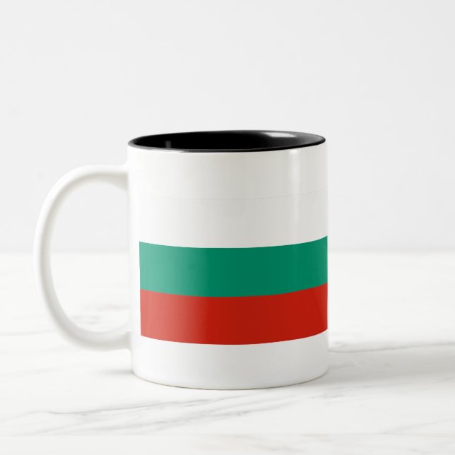 Bulgaria Flag Two-Tone Coffee Mug (Left)