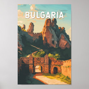 Bulgaria Illustration Travel Art Vintage Poster