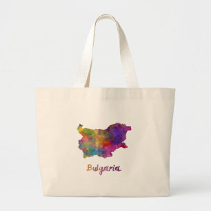 Bulgaria in watercolor large tote bag