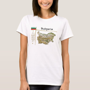 Bulgaria Map + Flag + Title T-Shirt