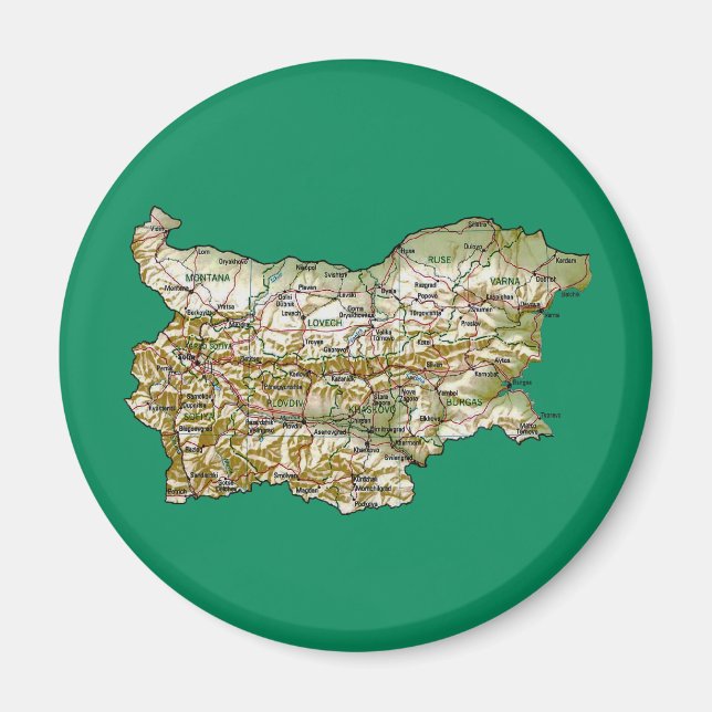 Bulgaria Map Magnet (Front)