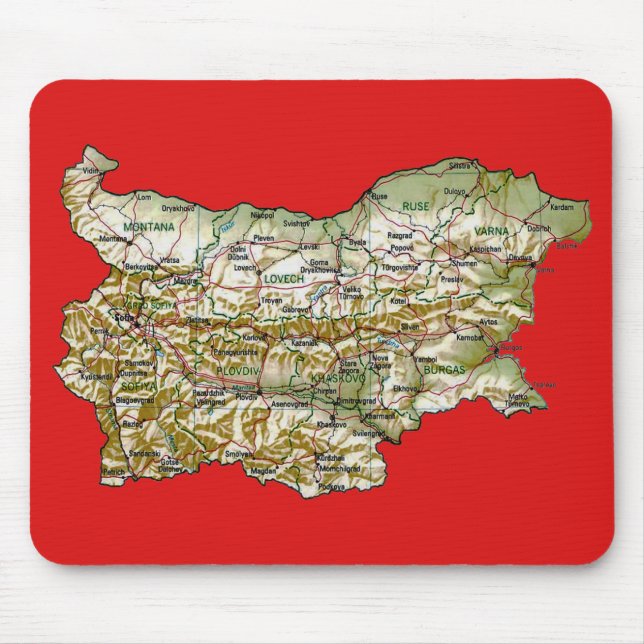 Bulgaria Map Mousepad (Front)