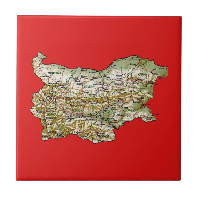 Bulgaria Map Tile (Front)