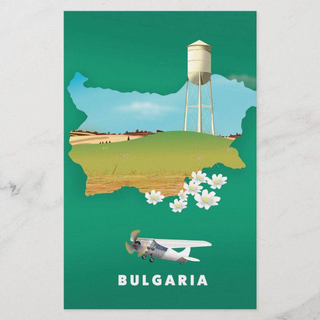 Bulgaria map travel print (Front)