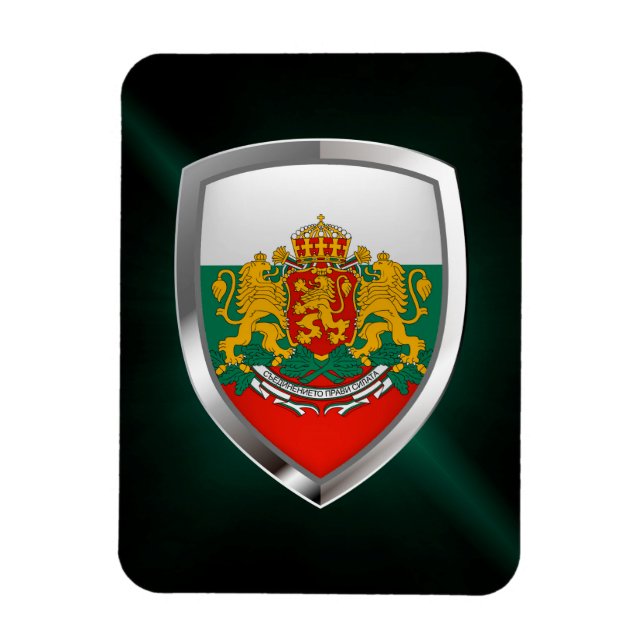 Bulgaria Metallic Emblem Magnet (Vertical)